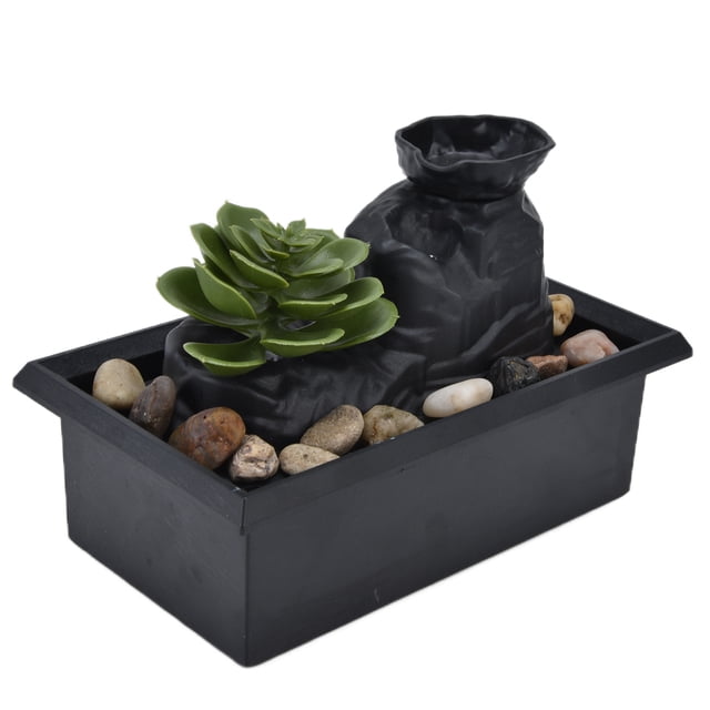 Tabletop Fountain,USB 3V Succulent Water Home Decor USB Water Fountain Ornament Future-Proof Design