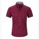 thumbnail image 4 of Mens Casual Manga Corta Botón Abajo Camisas Sueltas Botones a Ajedres Cuello Turndown Blusa Camisa para Verano / Primavera Al Aire Libre Casual Diario, 4 of 5