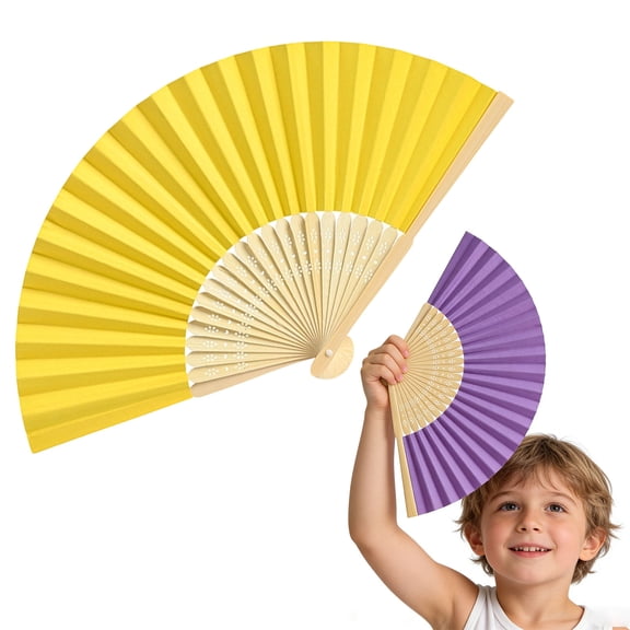 Paper Hand Fans Foldable Handheld Fans for Wedding Decorations, Bridal Shower, Summer Parties