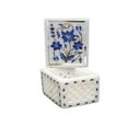 thumbnail image 3 of Marble Jewelry Trinket Box Lapis Lazuli Floral inlaid Arts Décor, 3 of 3