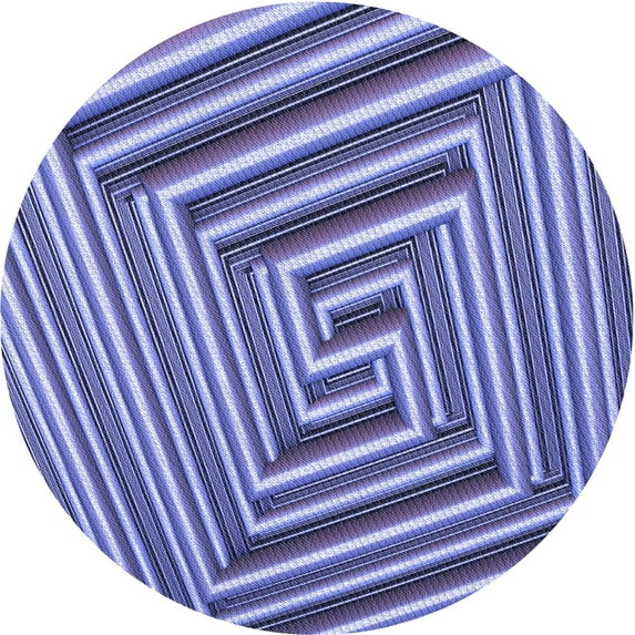 Ahgly Company Indoor Round Patterned Deep Periwinkle Purple Area Rugs, 5' Round