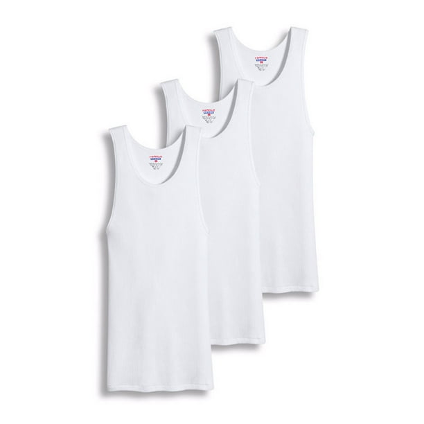 Value Packs of Men's Black Grey & White Ribbed 100% Cotton Tank Top A  Shirts Undershirt