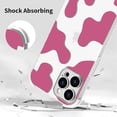 thumbnail image 3 of Compatible with iPhone 12 Pro Max Phone Case for Women, Transparent Shell Four Corner Protection Edge with Cute Cow Print Design, Lens Edge Raised Protection for iPhone 12 Pro Max 6.7"-Pink, 3 of 7