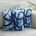 thumbnail image 3 of JEUXUS  Throw Pillow Covers Square Accent Decorative Pillow Cases for Sofa Couch Bed, Jellyfish and Squid, Double-Sided Printing,, 3 of 5
