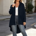 thumbnail image 2 of NominalSnug Hoodies for Women Zip up Long Sleeve Hooded Sweatshirts Irregular Hem Casual Fall Jackets with Pockets, 2 of 8
