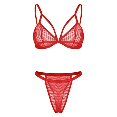

Roliyen New Fashion Love Lace Lingerie Underwear Sleepwear Steel Ring Pajamas