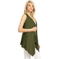 thumbnail image 4 of Made by Johnny Women's Lightweight Sleeveless Draped Open Cardigan XL OLIVE, 4 of 6