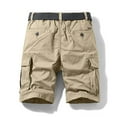 thumbnail image 4 of cllios Mens Cotton Casual Cargo Shorts Lightweight Elastic Waist Work Shorts Outdoor Work Shorts Straight Leg Hiking Shorts with Multi Pockets, 4 of 4