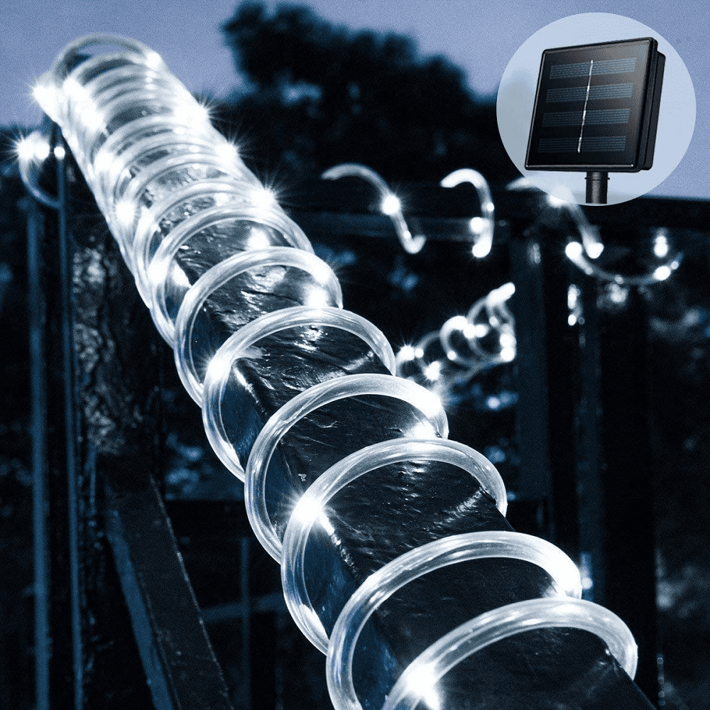 100 LEDS 33FT Solar Rope Tube Lights Waterproof String Light Lamp Outdoor Decor 
