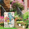 thumbnail image 2 of Jbralid Hello Spring Cute Gnome Linen Garden Flag 12x18 Double Sided, Floral Garden Yard Banner for Spring Summer Outdoor Decoration, 2 of 5