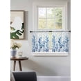 thumbnail image 3 of Blue Leaf Tier Curtains 36 Inch Length,Sheer Curtains for Bedroom Living Room Window Watercolor Country Plant Monochrome Branch Voile Drapes Kitchen Curtains Small Half Window 27.5"x36" 2 Panels, 3 of 7