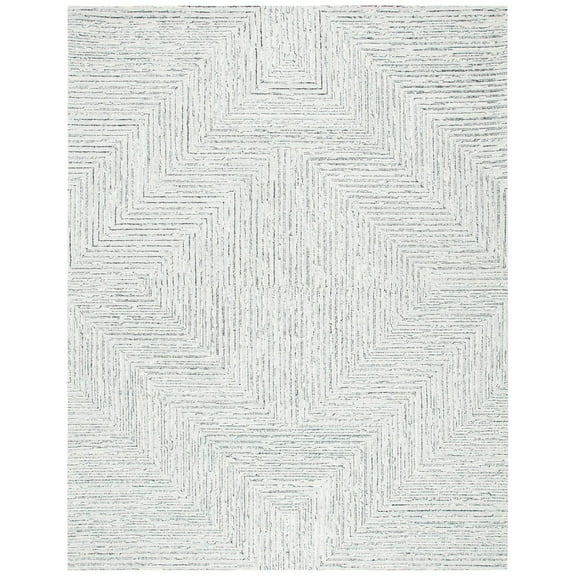 SAFAVIEH Micro-Loop Darden Geometric Area Rug, Light Grey/Ivory, 4' x 6'