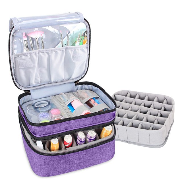 Becaristey Nail Polish Organizer Bag Sturdy Durable And Ready For Collection Made LightGray 1Set