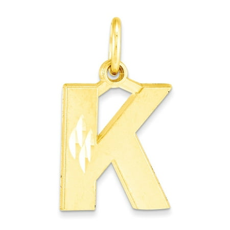 10k Rectangle Charms - 10k Yellow Gold Initial K Charm