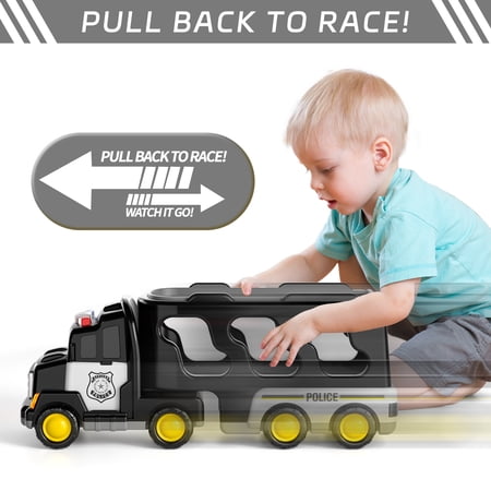 LUCKY DOUG POLICE TRUCK TOYS FOR 2-6 YEARS OLD BOYS, TODDLERS BOYS TOYS, POLICE CAR TOYS, GIFTS FOR BOYS AGES 2+