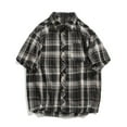 thumbnail image 5 of 5X Mens Shirts Big & Tall M-5X Plus Size Short Sleeve Tshirts Shirt with Pocket Button-Down Collared Casual Plaid Printed Going-Out Work Tees Tops, 5 of 7