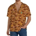 thumbnail image 3 of Xecao offers the Dachshund And Ball for Men's Casual Short-sleeved Shirt, a button-up collared shirt with a pocket, perfect for beach vacations and yacht travel in the XX-Large size., 3 of 7