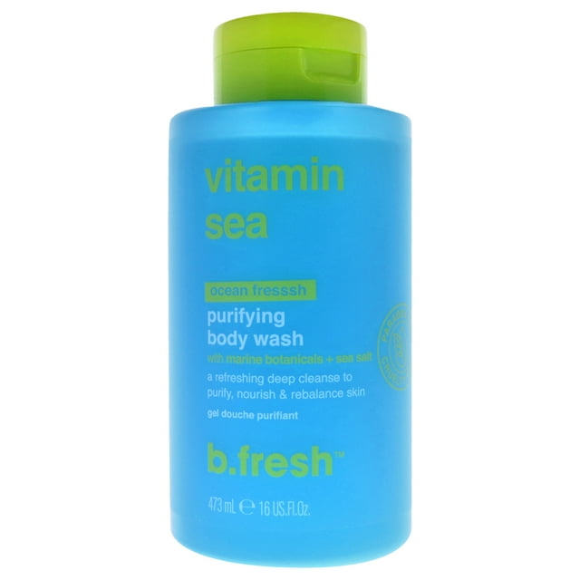 Gel de baño purificante de vitamina marina de B.Tan para unisex, 16 onzas de gel de baño