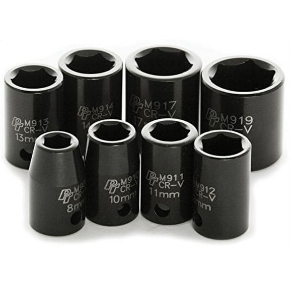 Wilmar Performance Tool M589DB Wilmar 8-Piece 3/8-Inch Drive MET Impact Socket Set.