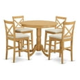 thumbnail image 2 of East West Furniture TRPB5-OAK-C 5 Piece High Table 4 Kitchen Chairs Set, 2 of 2