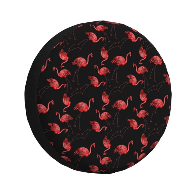 Fotbe Flamingo Funda de Llanta de Repuesto con Estampado, Engrosada, Ajuste Universal para Jeep, Remolque, RV, SUV, Camión-14 inch
