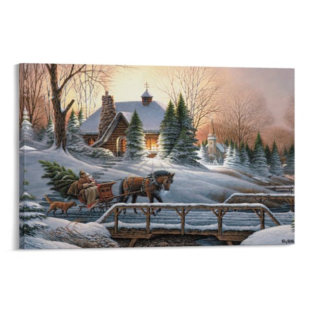 Cuadro de paisaje con estampado de Terry Redlin (100), póster de arte de pared, regalos, impresiones para dormitorio, decoración del hogar, cuadros colgantes, carteles de pintura en lienzo, 12 x 18