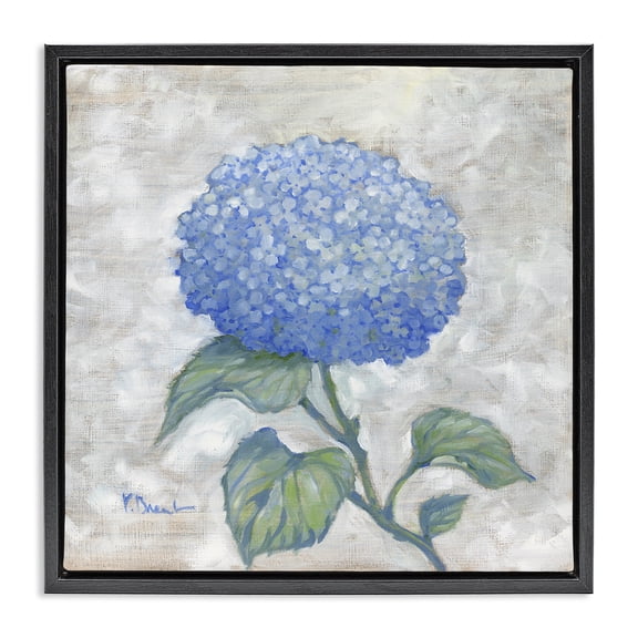 Stupell Industries French Country Round Blue Country Hydrangea Black Floating Frame Canvas Art, 18 x 18, by Paul Brent