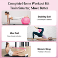 thumbnail image 2 of Cshidworld Exercise Ball Set, Yoga Ball with 9-Inch Pilates Ball, Stretch Strap & Foot Pump, Anti-Burst Extra Thick Stability Ball for Core Workout, Balance Training, Home Gym, 26 in (65 cm), 2 of 9