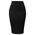 thumbnail image 1 of MixMatchy Women's Waist Band Midi Stretchy Ponte Basic Knee Pencil Skirt, 1 of 3