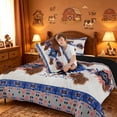 thumbnail image 4 of meiyoeat Boho Cowhide Full Size Comforter Sets For Boys,Tribal Pattern Bedding Comforter Set,Black Reversible,3-Piece,1 Comforter and 2 Pillowcases, 4 of 7