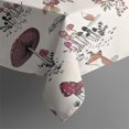 thumbnail image 4 of Red Mushroom Plant Light Pattern Rectangle Tablecloth 60"x120",Waterproof Polyester Rectangle Table Cloth, Wipeable Spillproof Polyester Tablecloth for Dining, Camping, Indoor and Outdoor, 4 of 6