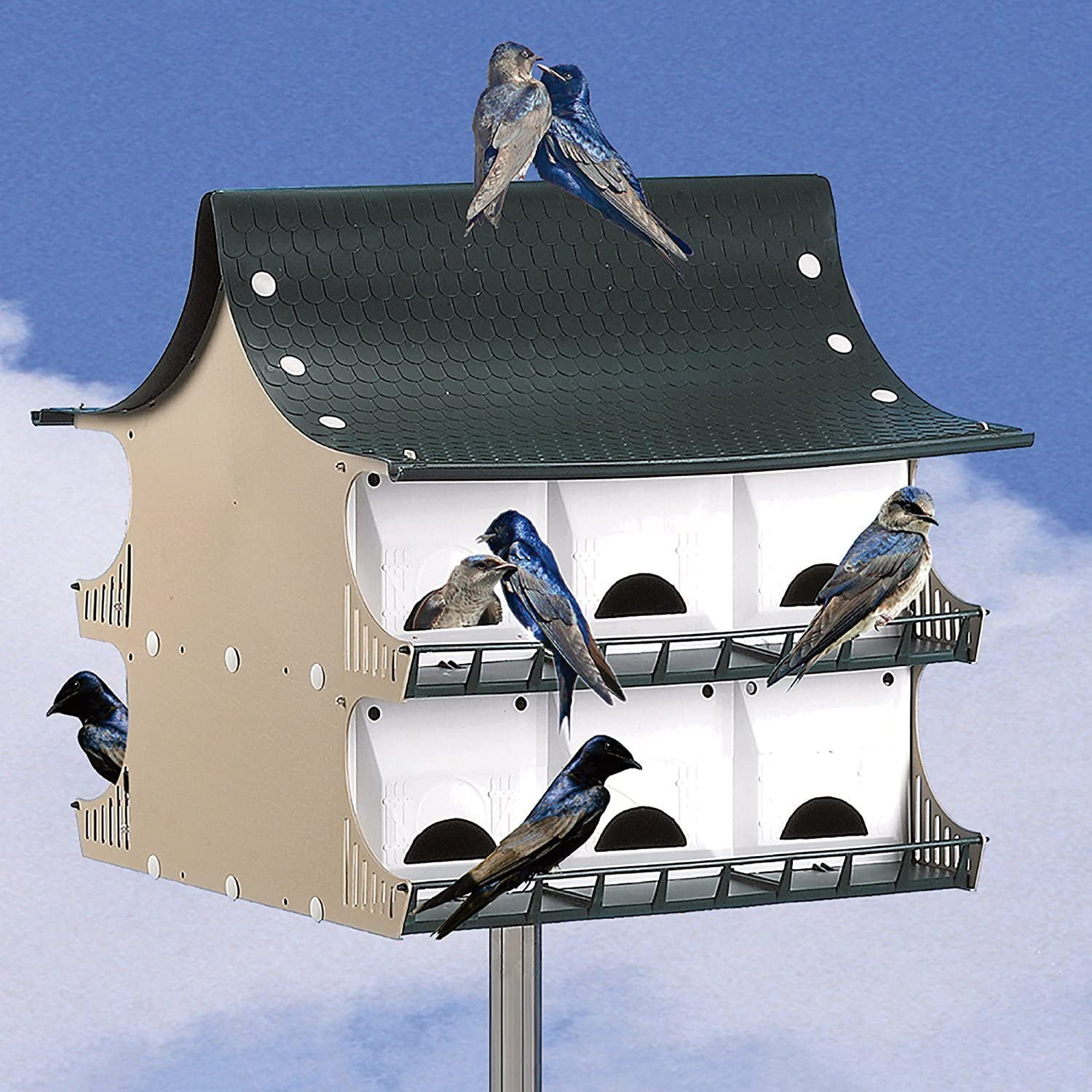 Purple Martin 12 Family Bird House Birdhouse White Weather And UV Resistant NEW 