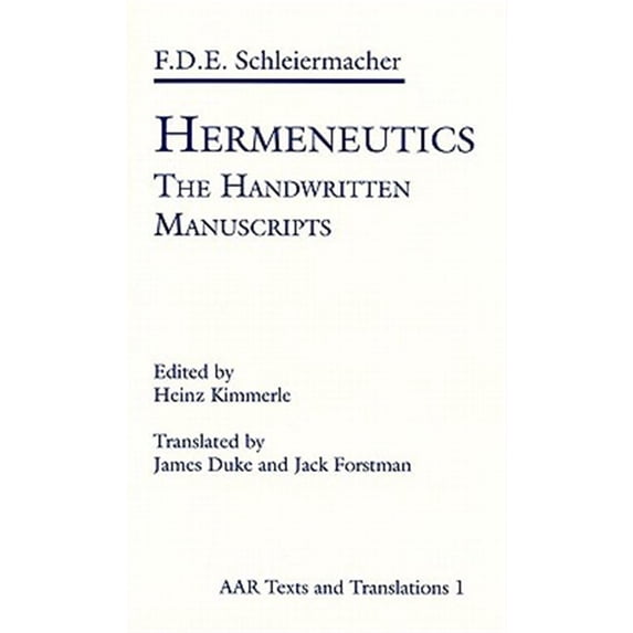 Pre-Owned AAR Religions in Translation: Hermeneutics: The Handwritten Manuscripts (Paperback)