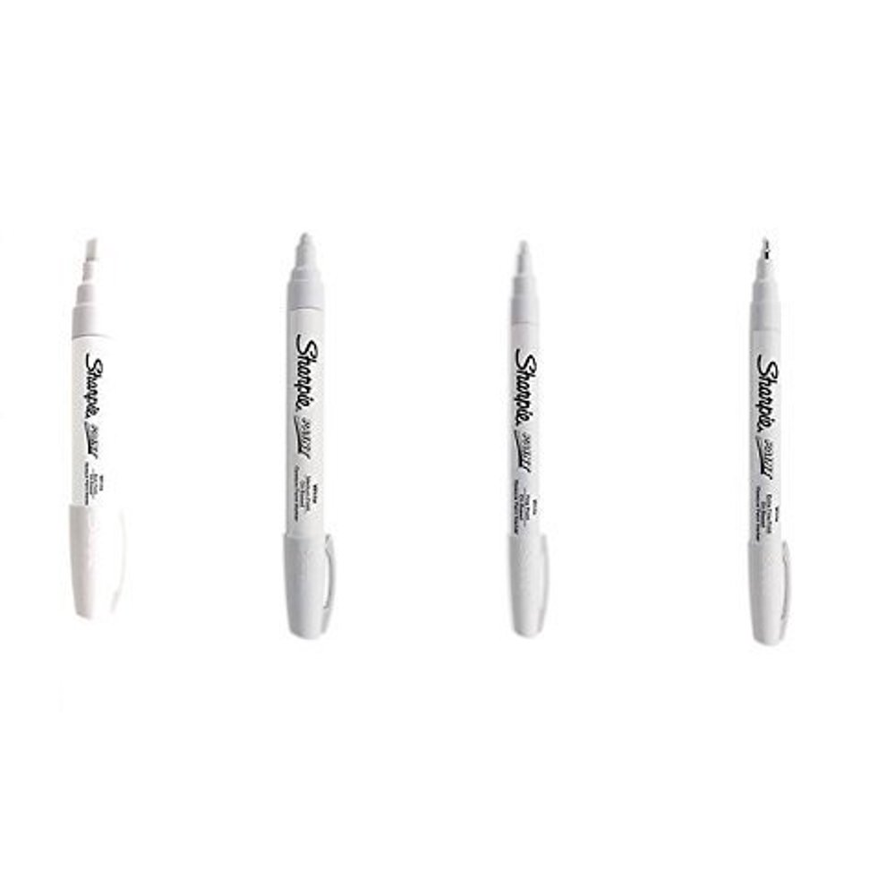 Sharpie OilBased Paint Marker Tip Bundle Extra Fine, Fine, Medium, and Bold Tips (White