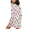thumbnail image 2 of joogoo Strawberry Bows Floral Women's Long Sleeve Nightgown Sleepwear L, 2 of 8