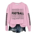 thumbnail image 1 of WEAIXIMIUNG Chandails d'Automne pour Femmes Grande Taille Femmes Décontracté Manches Longues Léger Col Rond Chandails Graphique de Football Imprimé Chandail Chandails Blouse Haut, 1 of 4