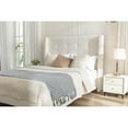 thumbnail image 5 of Peyton Upholstered Queen Bed / 54" High Headboard / Traditional Hand Buttoned Tufting / Nailhead Trim Wingback / No Box Spring Needed / Easy Assembly / Ivory Velvet, 5 of 9