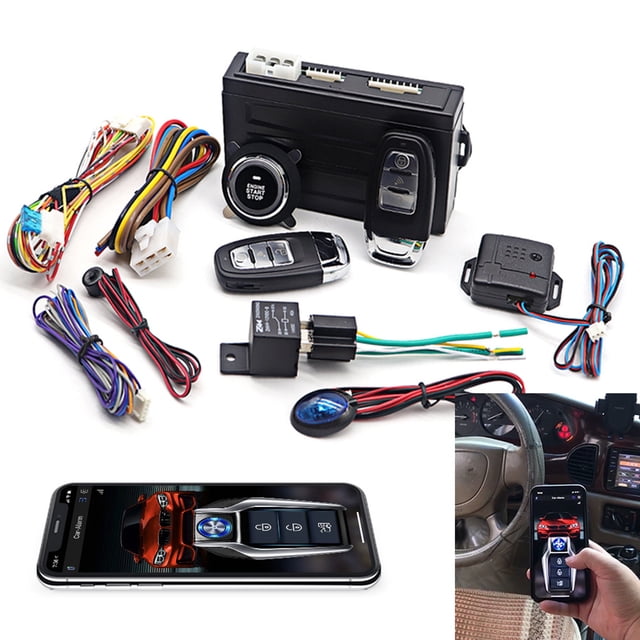 Universal Car Mobile Phone Remote Long Range Start Alarm Intelligent Ignition System One Button Locking Engine Keyless Entry Kit Automobile