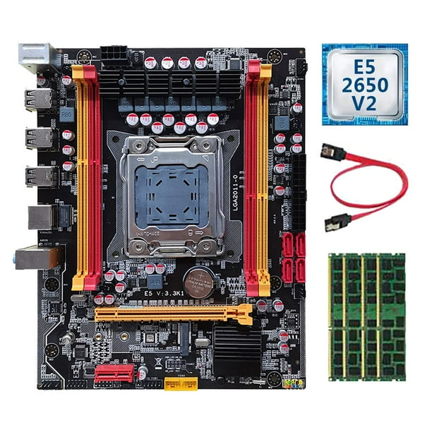X79 PC Motherboard+E5 2650 V2 CPU+4X DDR3 4GB RAM+SATA Cable H61 Chip LGA2011 4X DDR3 Memory