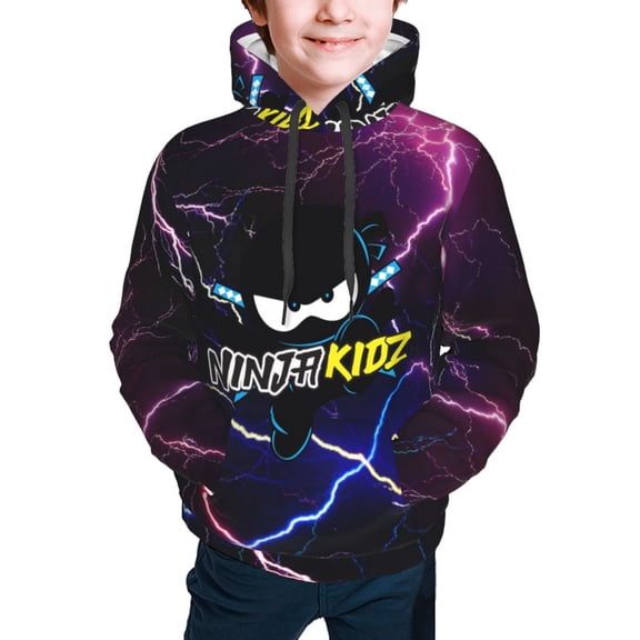 Ninja Kidz Hoodies Pullover For Boys Girls 3d Printed Hooded Sweatshirt Long Sleeves Small