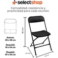 thumbnail image 2 of Set De Sillas Plegables De Plástico Reforzadas con Estructura De Acero 80 X 39 cm Silla para Eventos Resistente Color Negro Silla Portatil Silla Plegable para Fiestas (10), 2 of 7
