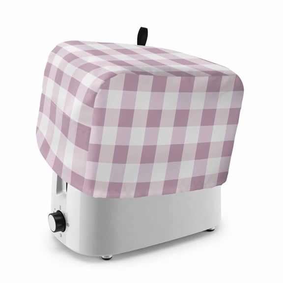 Pink White Buffalo Check Toaster Cover 4 Slice, Farmhouse Plaid Modern Geometric Dustproof Bakeware Oven Protector with Top Hook, Waterproof Small Kitchen Appliance Toasters Dust Cover, 12"x11"x8"
