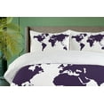thumbnail image 4 of Ambesonne Map Duvet Cover Sets, Vivid Indigo World Graphic, 2-King, Indigo White, 4 of 7