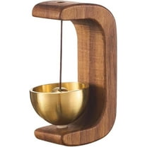 Magnetic Shopkeepers Bell for Door Opening - Vintage Wooden Wind Chime Doorbell with Brass Bell, Dopamine Decor & Wireless Adhesive Door Chime for Front Porch, Wall, Garden, Shop, Housewarming Gift