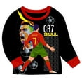 thumbnail image 2 of Boys pajamas Cristiano Ronaldo round neck long sleeved pants sleepwear home suit set, fans' favorite suitable for children aged 5-12, 2 of 4