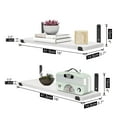 thumbnail image 4 of Afuly White Floating Shelves for Wall Hanging Shelves over Toilet Set of 2, 16in Wooden Decorative Shelves Wall Mounted with Black Brackets for Bathroom Bedroom Living Room, 4 of 12