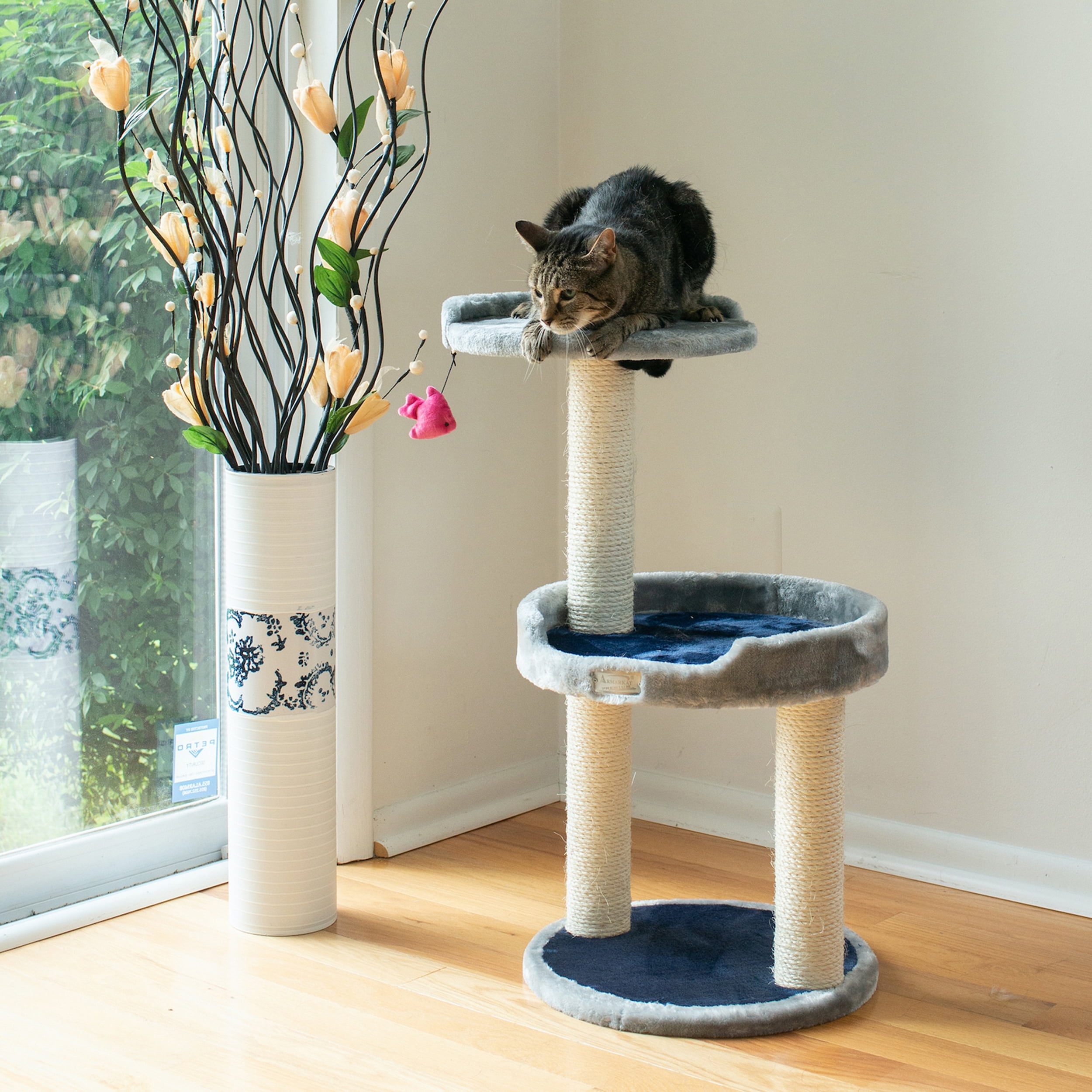 Armarkat Premium Cat Tree Condo Bed Scratching Post Perch Silver Gray X2905 