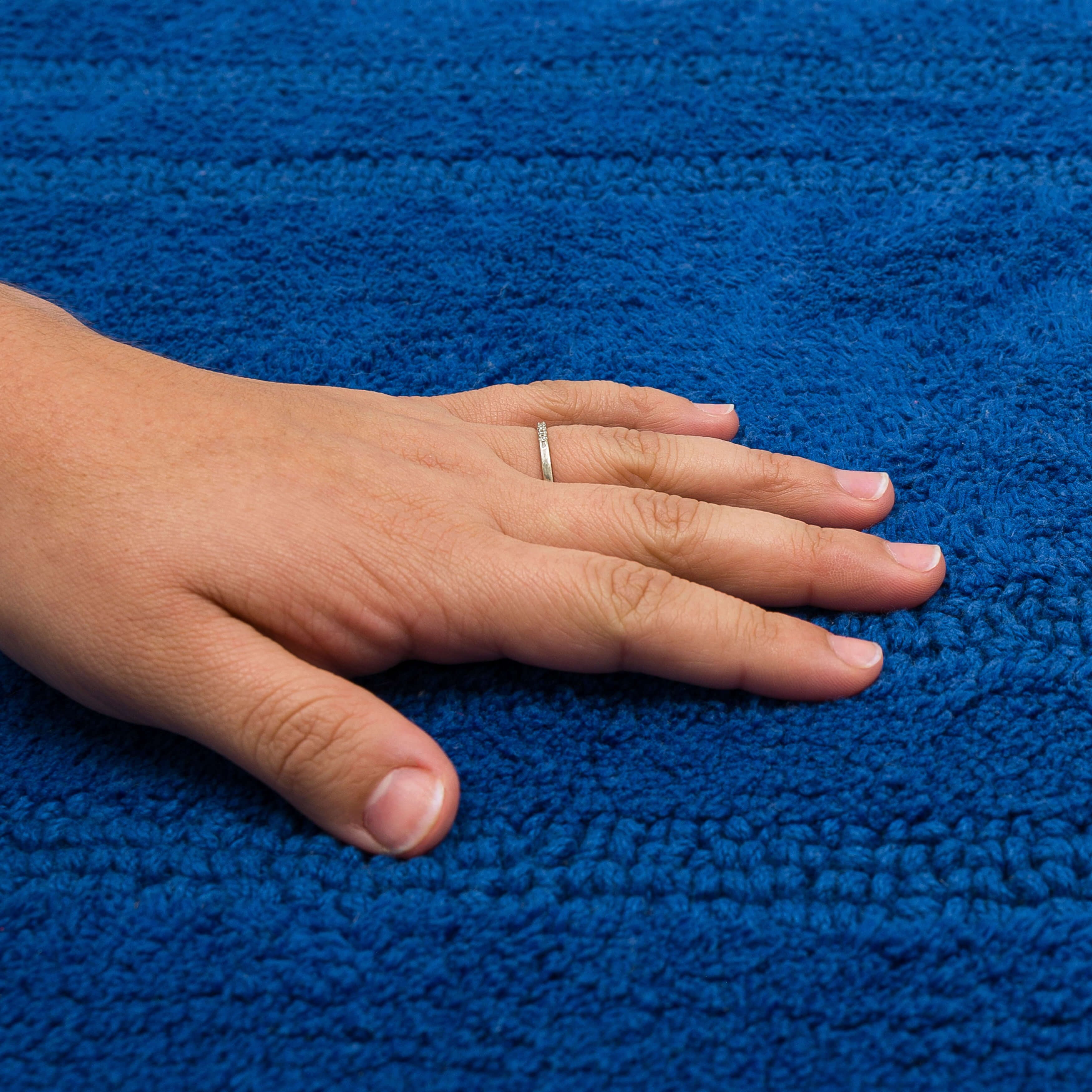 Mohawk Cotton Bath Mat Soft Absorbent Quick Dry Machine Washable Bathroom Mat, Cobalt, 21" x 34"