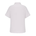 thumbnail image 3 of Men's Cotton Linen Henley Shirt Short Sleeve Casual Summer Band Collar Beach T-Shirts Button-up Solid T-Shirt, 3 of 5