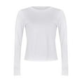 thumbnail image 4 of Womens Top Crewneck White Long Sleeve Tee Shirts for Womens Basic Tops Womens Fall Tshirts, 4 of 4